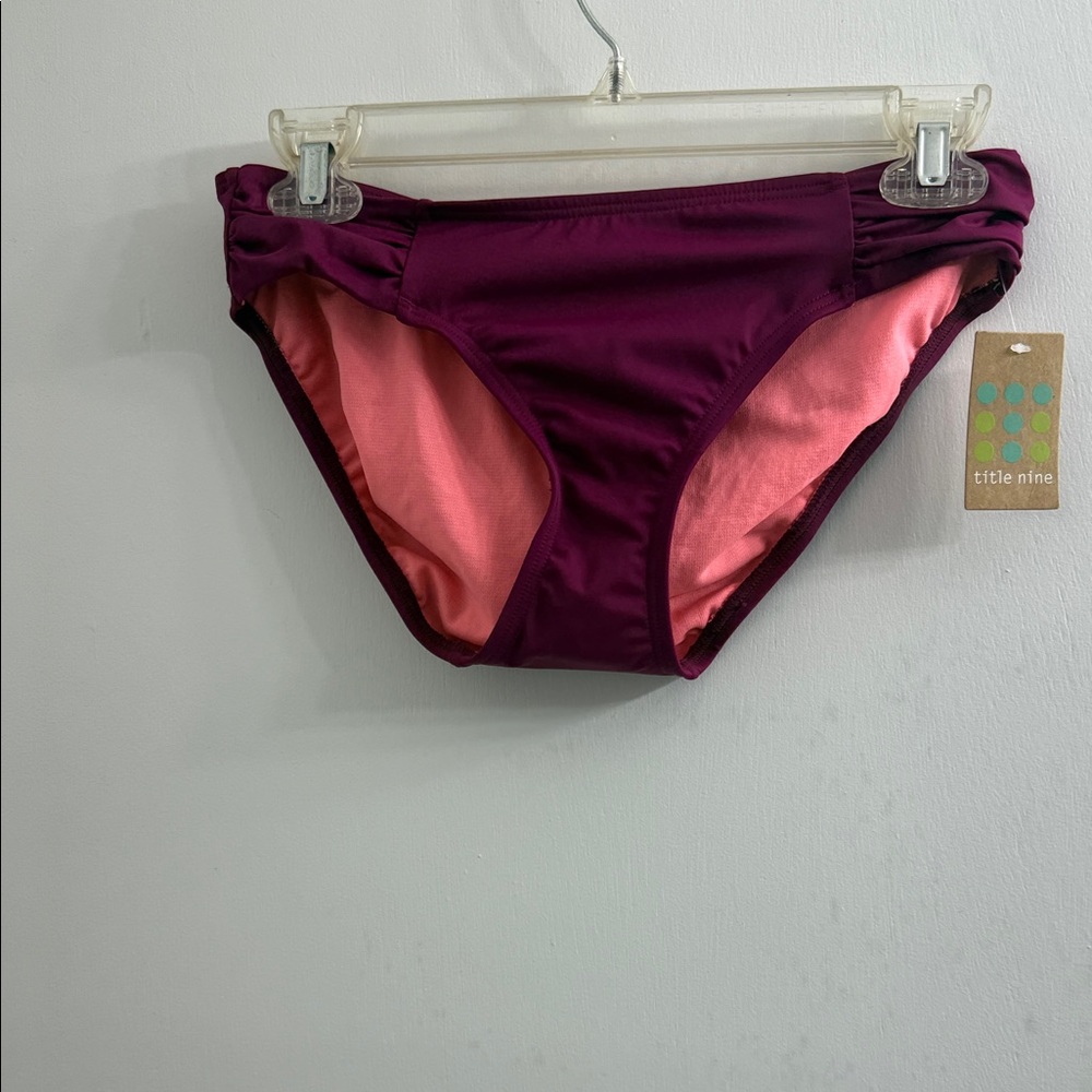 Title Nine Plum and Coral Bikini Bottom